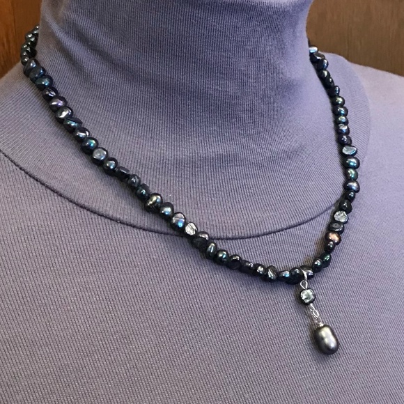 Princess Bride Buttercup Natural Black Pearl Drop Necklace, Handmade Replica - Picture 10 of 16